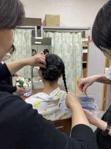 奈良の着付け教室大和美流着物学院「モデル講習会」袴着付けヘアーセット