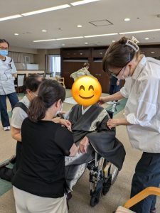 奈良の着付け教室【大和美流着物学院】車いす着付け講習会４回目