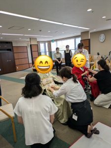 奈良の着付け教室【大和美流着物学院】車いす着付け講習会４回目