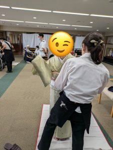 奈良の着付け教室【大和美流着物学院】車いす着付け講習会４回目