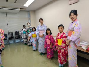 伝統文化親子着付け教室　大和郡山支部　初回浴衣着付け