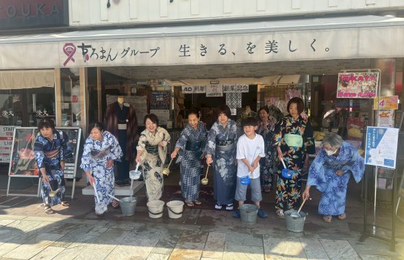 奈良の着付け教室【大和美流着物学院】「ゆかた着方教室　打ち水大作戦」
