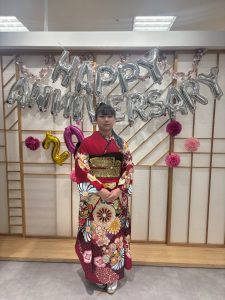 奈良の着付け教室大和美流着物学院「二十歳のつどい」振袖着付け